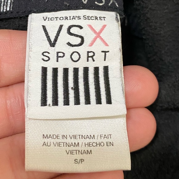 Victoria’s Secret VSX Sport Women's Size Small Black Fleece Sweatshirt Hooded - Picture 7 of 9